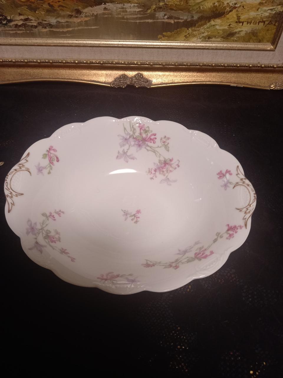 앤틱 프랑스 하빌리모지 오벌 볼플레이트