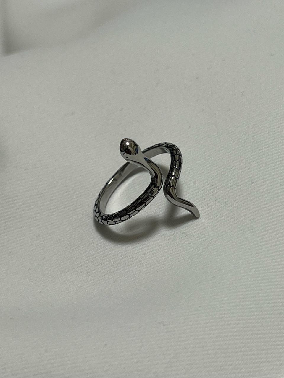 뱀실 실버 은색 남자 여자 반지 오픈링 17호