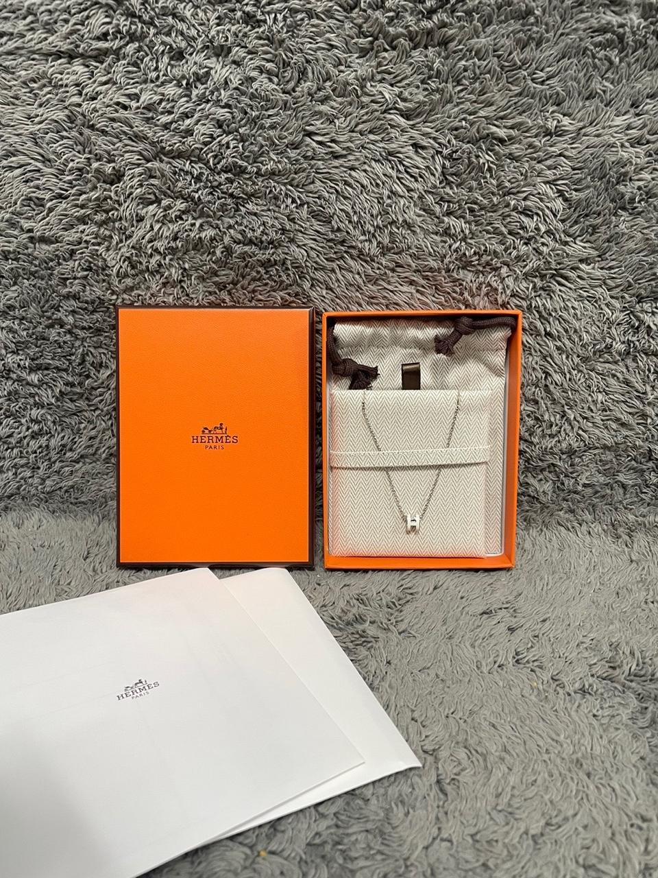 에르메스 미니팝아슈 화이트실버