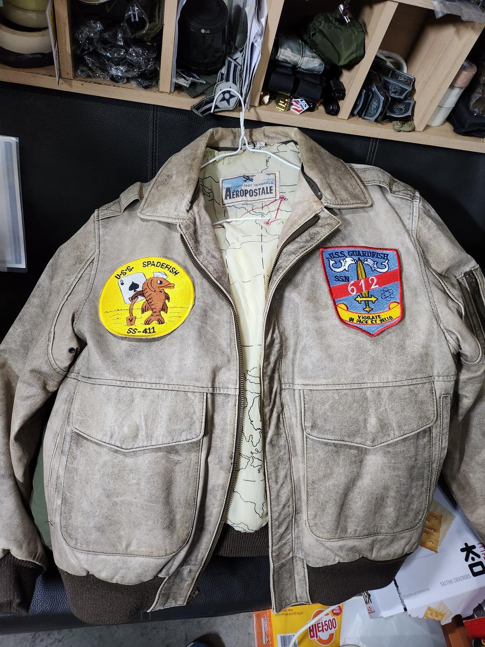 밀리터리.항공.가죽점퍼