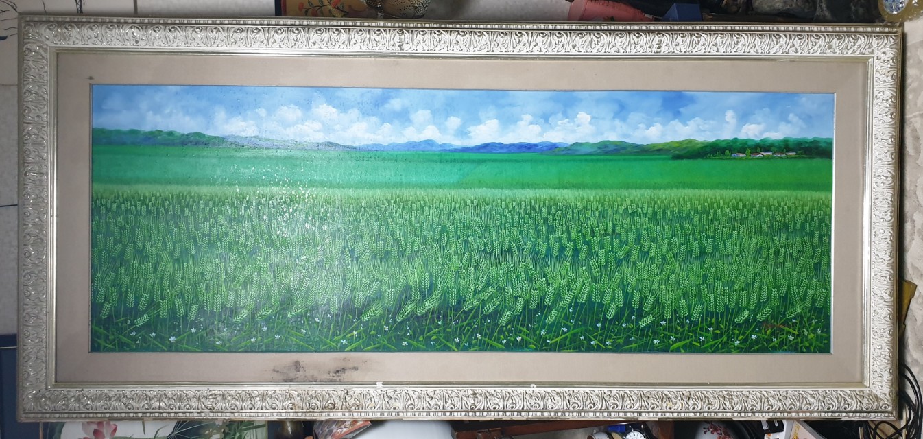 대작청보리밭유화그림