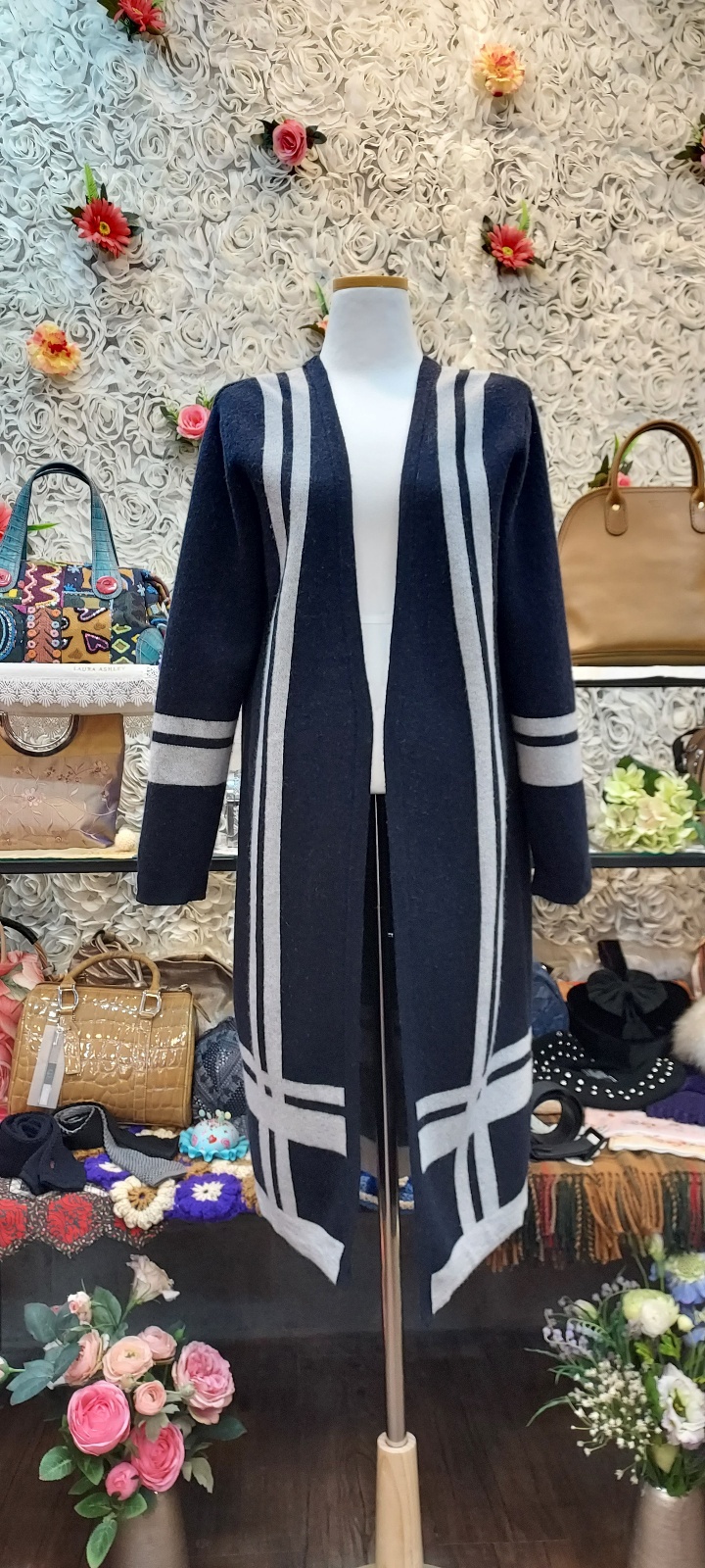 OBLEKT 모 혼방 니트 롱가디건 (55 66 77)