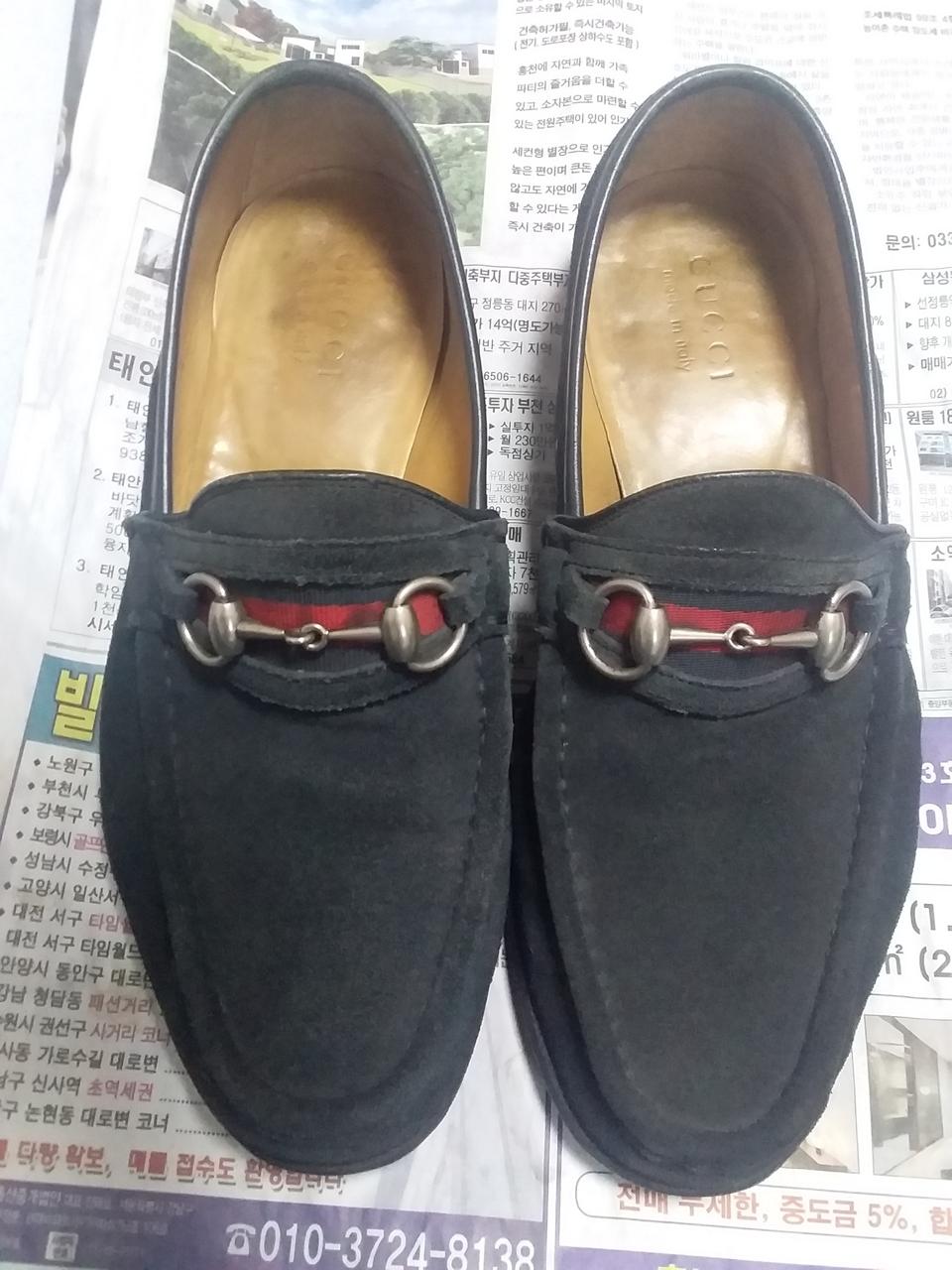 정품 구찌 스웨이드 로퍼