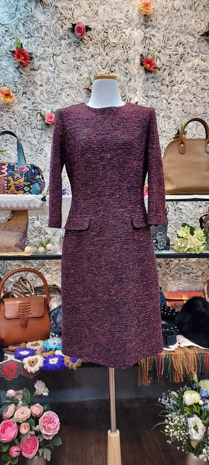 HUMAN WOMAM 모 혼방 얌전한 트위드 원피스 (55 66)