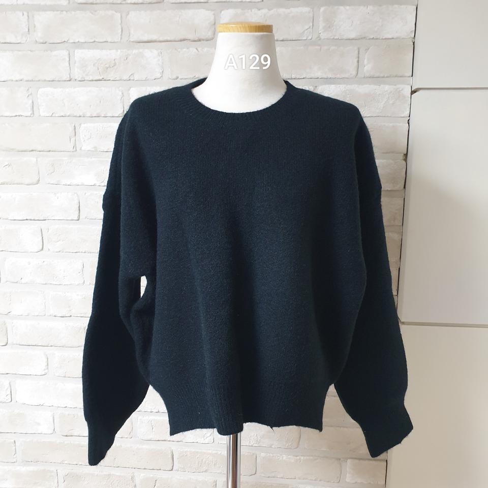 (A129) 블랙 무지 니트 티 FREE