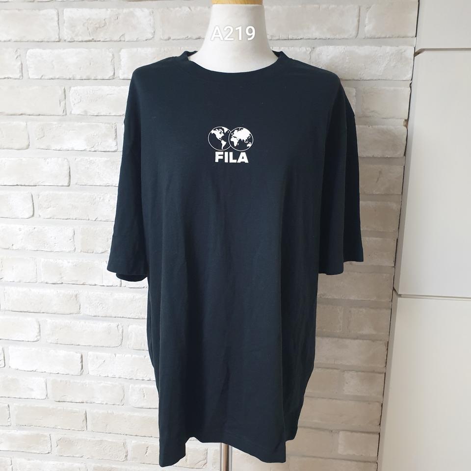 (A219) FILA 휠라 블랙 글로벌 반팔 티 100