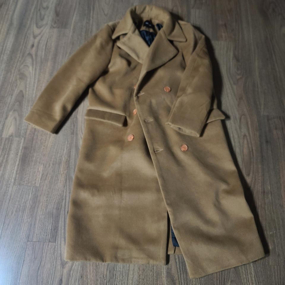 편집샵 베이지브라운 모직 롱코트