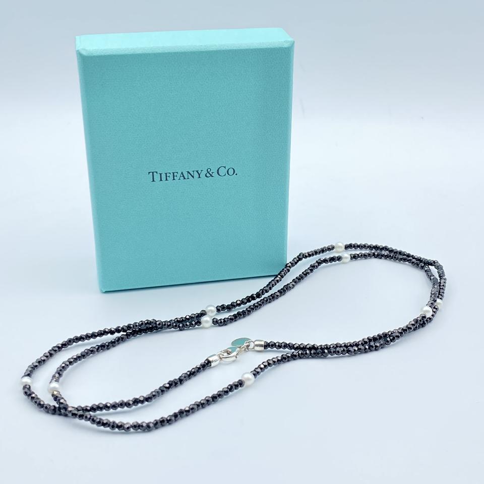 [정품] 티파니앤코 블랙 스피넬 진주 목걸이