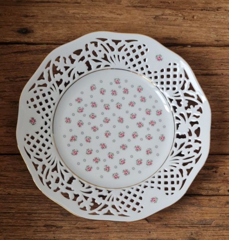 독일 슈만 바바리아 투각 접시 25.5cm