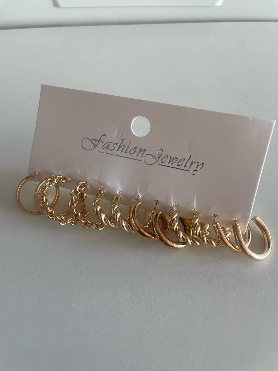 새상품)라운드 귀걸이 6쌍 D