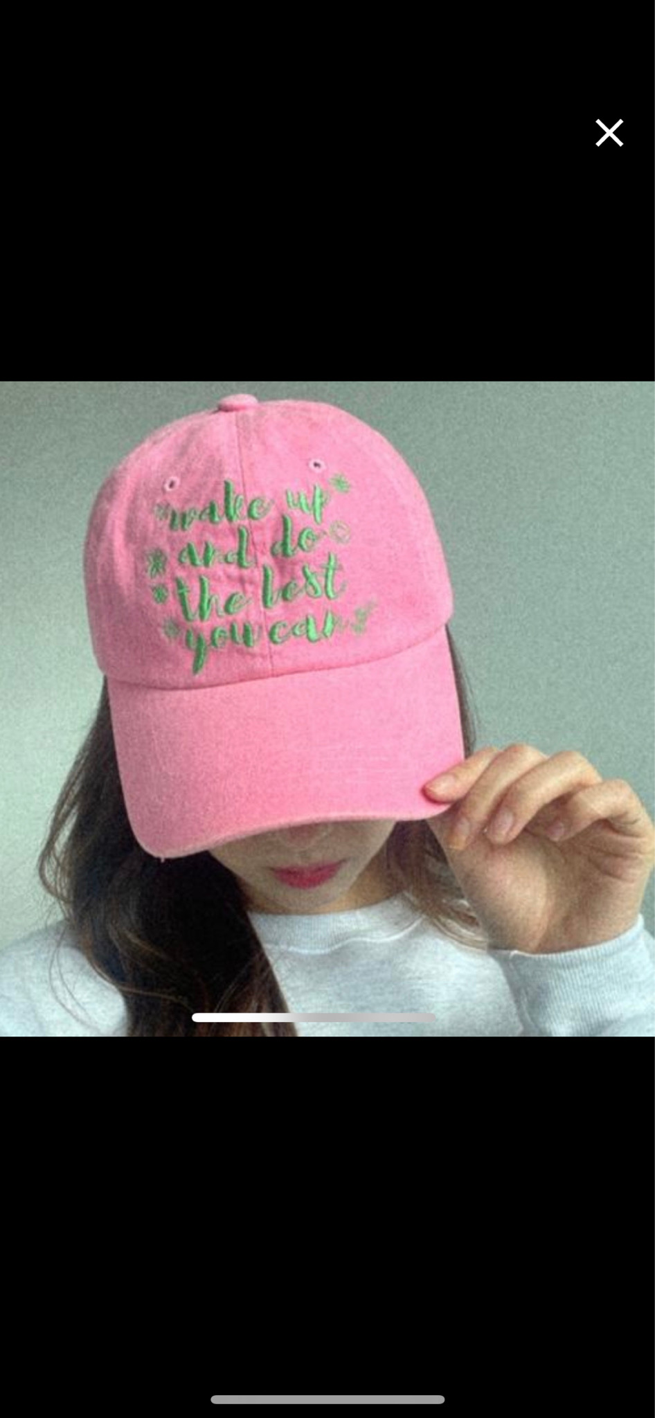 핑크 레터링 볼캡