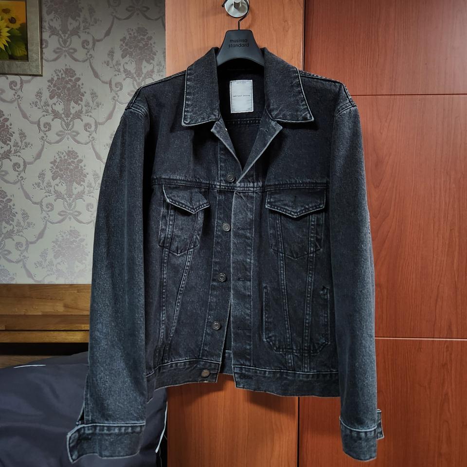 브랜디드 데님흑청 청자켓 L사이즈