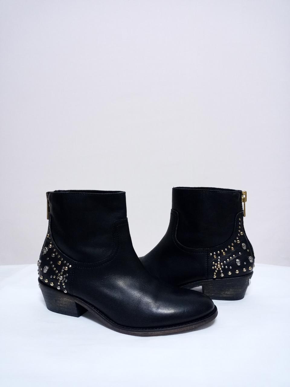 쟈딕앤볼테르 100%천연가죽 로고 실버 메탈 앵글 부츠