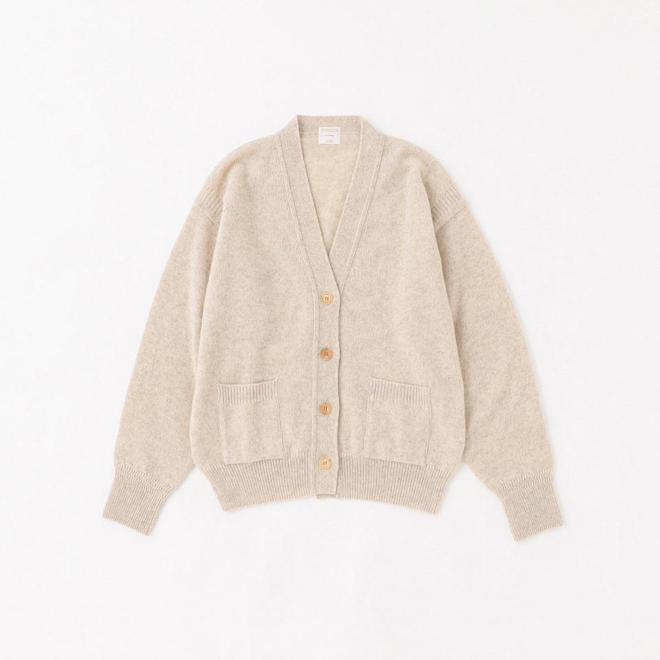 플라넬 울 야크 건지 가디건 아이보리 3 사이즈