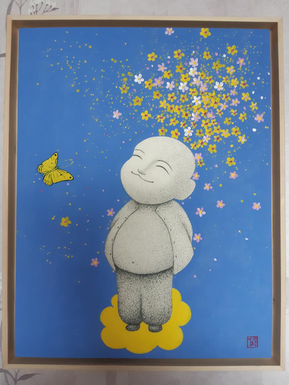 (새작품)  이장옥-꽃비(동자승)/전시출품작