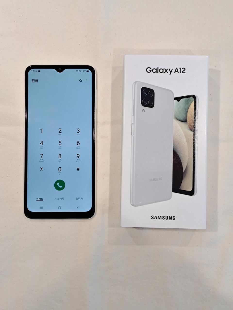 갤럭시 A12_32G 화이트, 젤리케이스, 유리필름