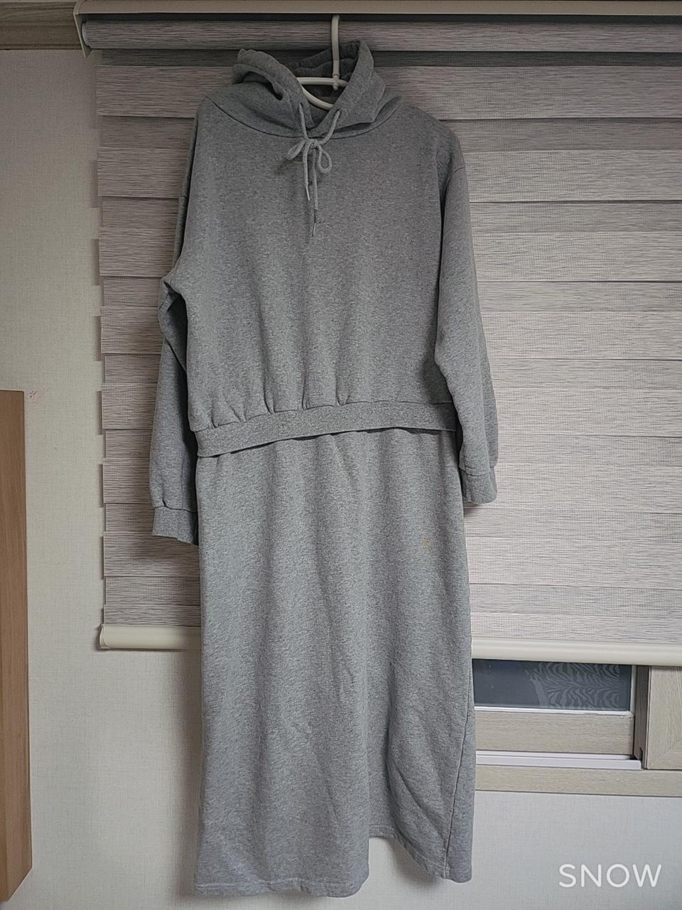후드 트레이닝 롱 원피스.빅사이즈