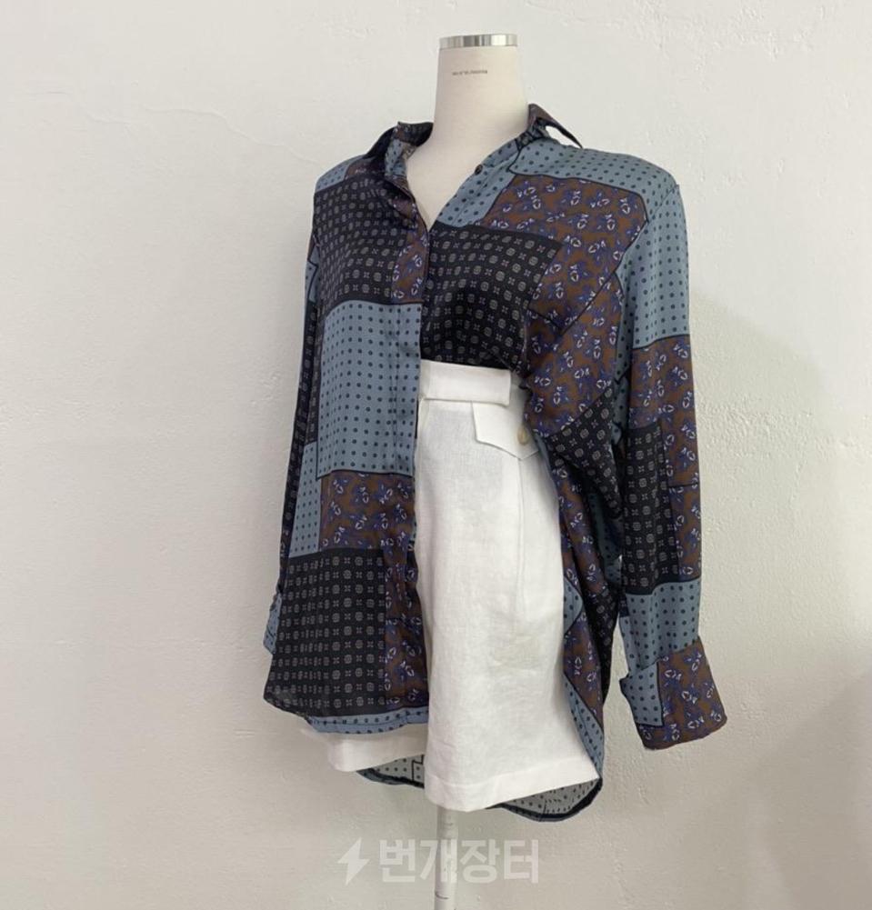 모모지엔(세일맛집) 롱셔츠 나염셔츠 나염블라우스  스타일난다
