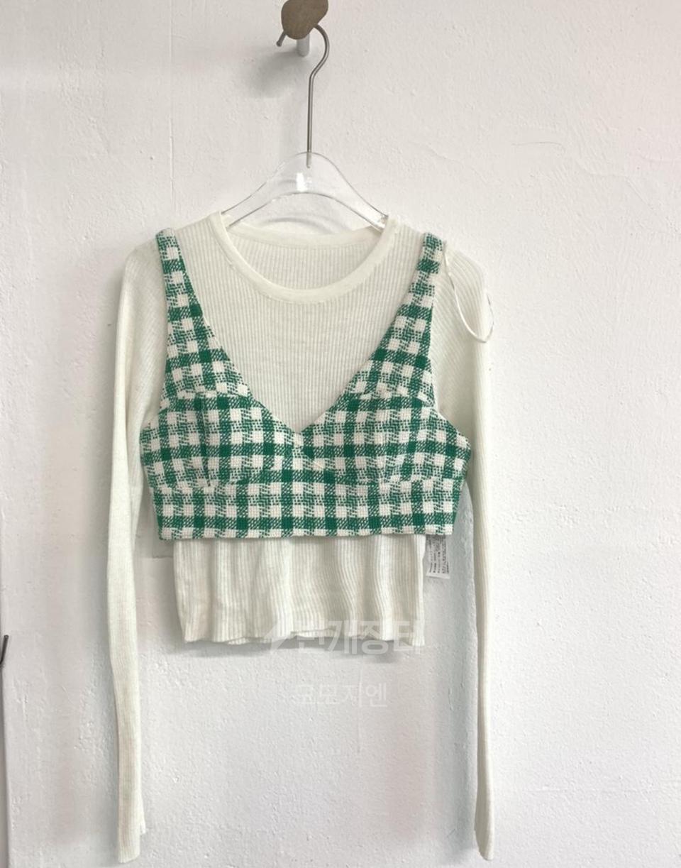 모모지엔(세일맛집) 자라 뷔스티에  세트 탑 트위드 골지니트 세트