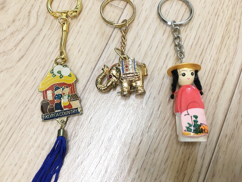 한국 베트남 인도 전통 열쇠고리 3종