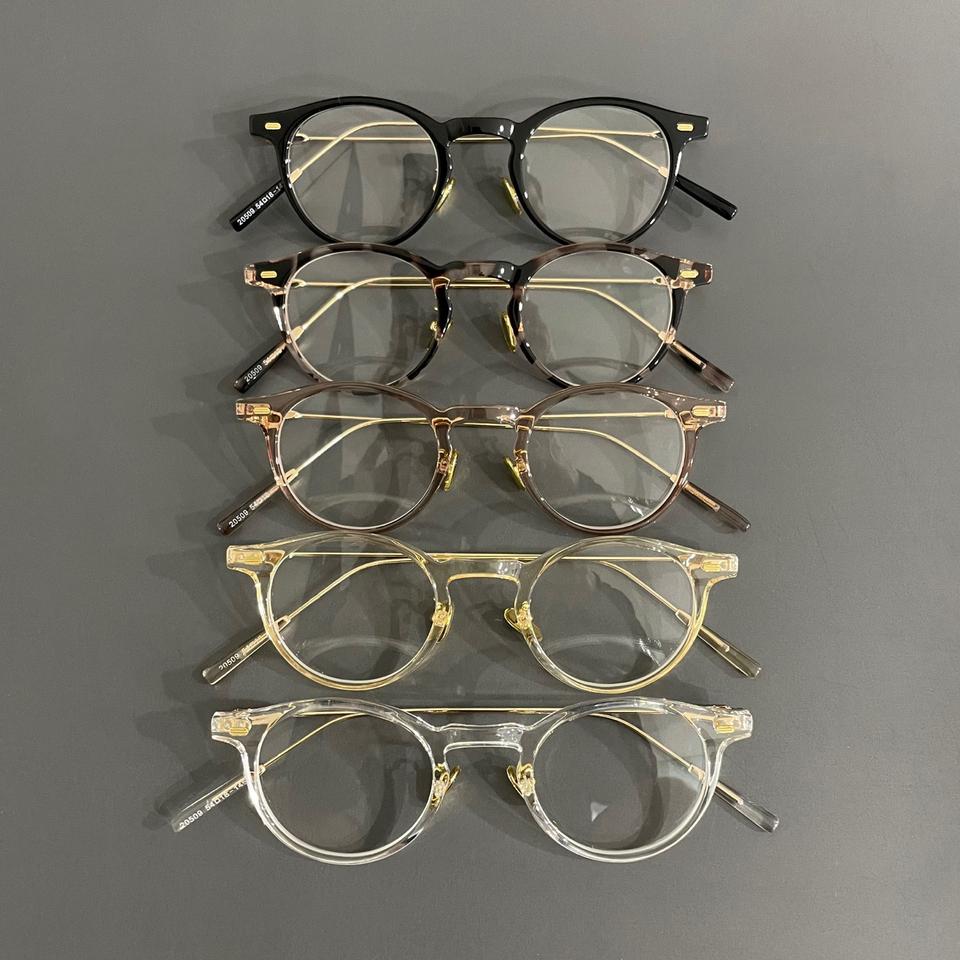 원형 뿔테 메탈 젠몬 콤비 타비 투명 안경