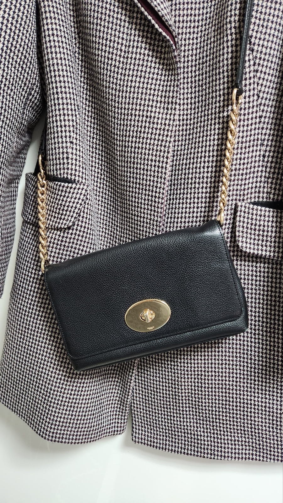 정품코치 레더체인크로스백(택포)