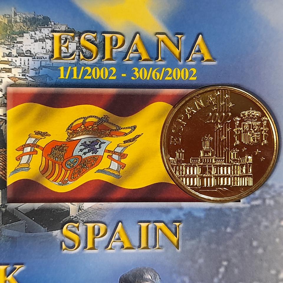 3015-주조에러,금도금 2002스페인 유로파코인.발행 6개월만에 단종.