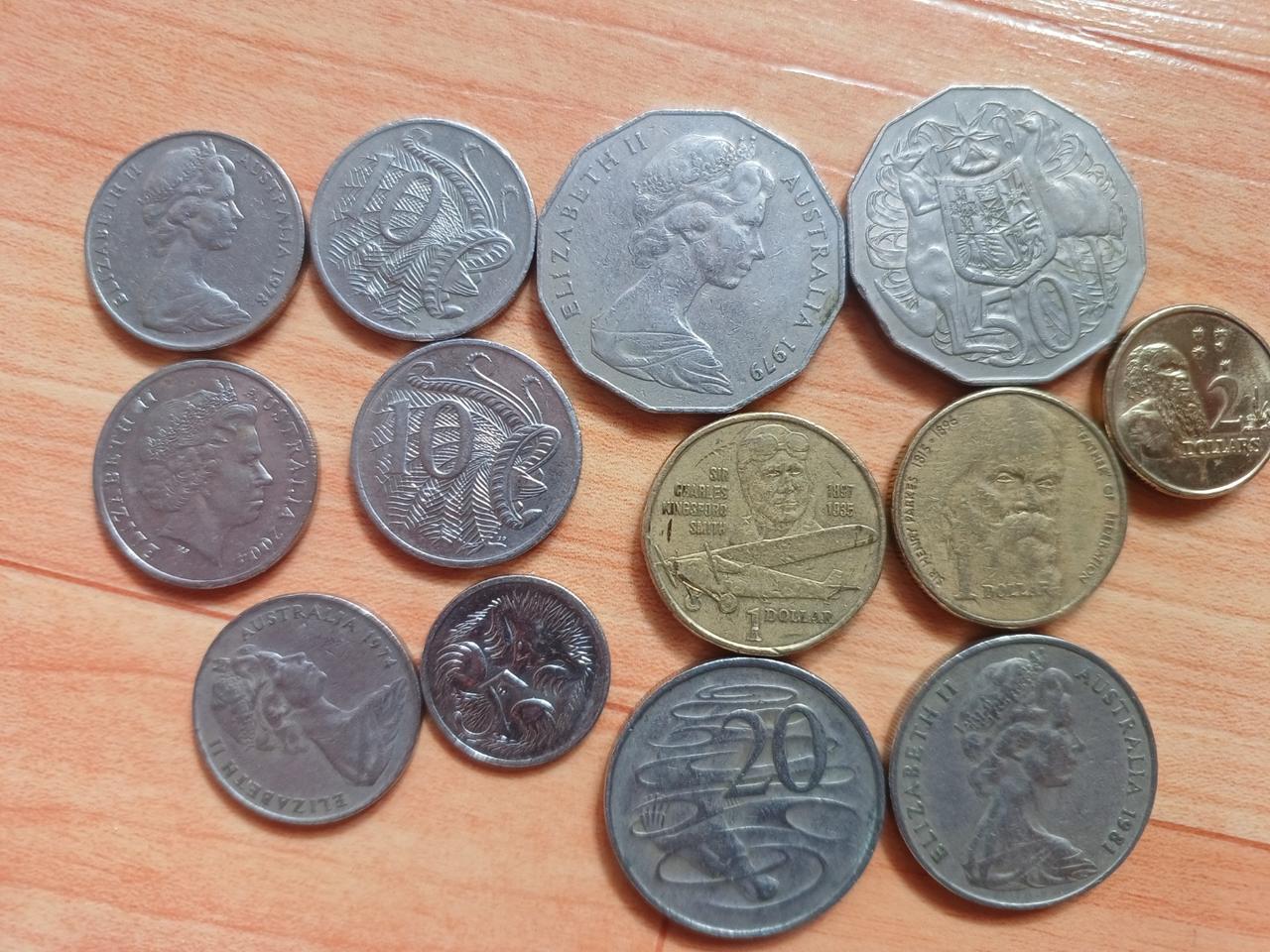 호주동전 수집하던것들