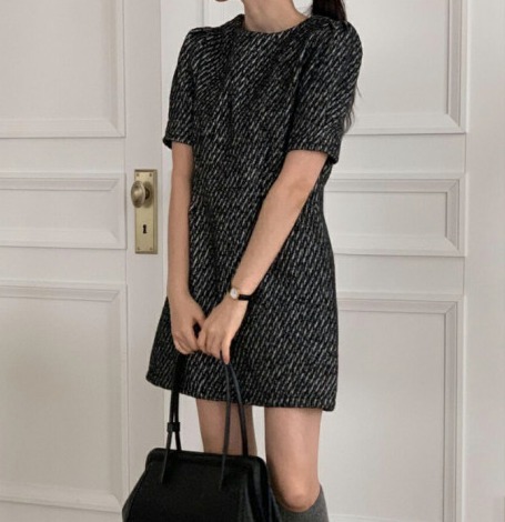 울 트위드느낌 미니원피스
