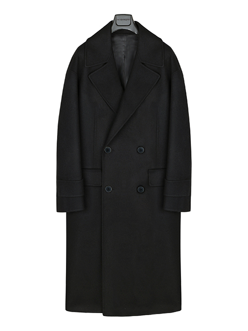 마마가리 / 준지맛 더블핸메 오버사이즈 코트 블랙 / 46