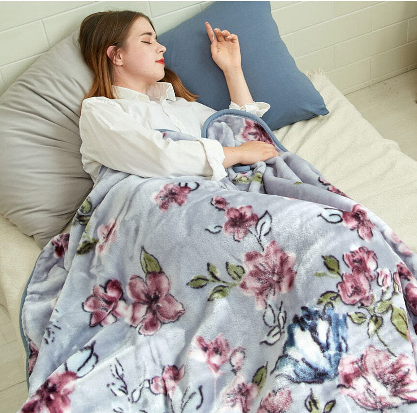 더블 특대 미벨 플라워 밍크 담요/150x200센치/이불대용