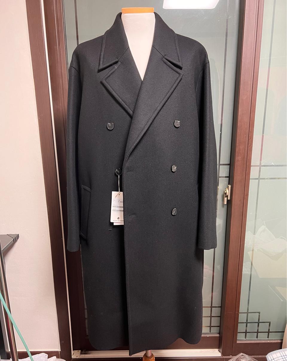 새제품 Hands in the pocket 울90 코트 남녀공용 블랙