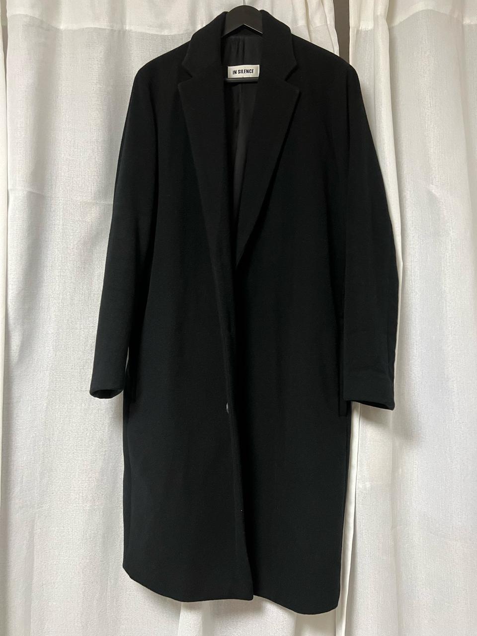 인사일런스 캐시미어 세미오버핏 싱글코트 블랙 m