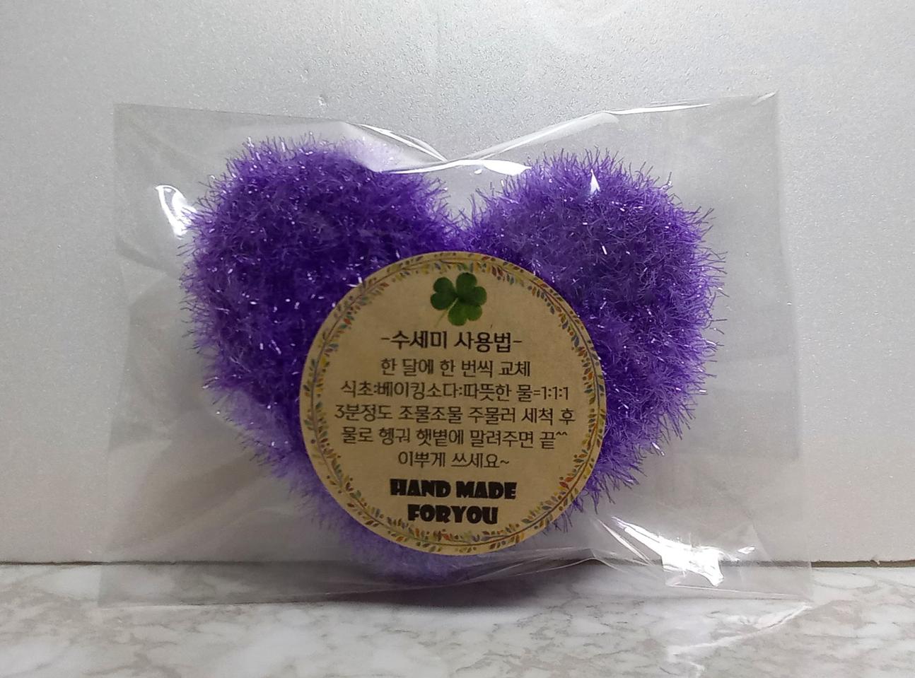 비비드 하트 수세미 6개