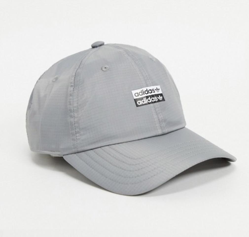 다스 오리지널 RYV 리니어 트레포일 로고 캡 모자 그레이