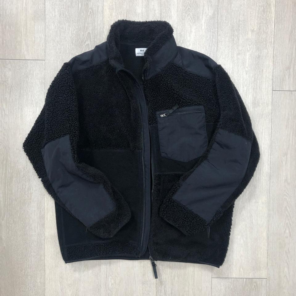 [L]유니클로 엔지니어드가먼츠 콜라보 후리스 블랙 엔가