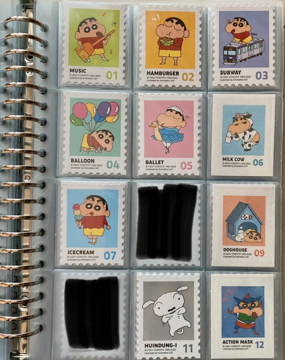 짱구 우표씰 41종 개봉 opp포장완료 전체일괄