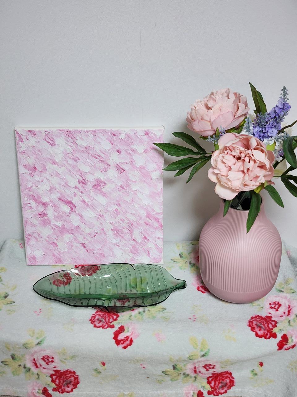 인테리어소품 그림 크림핑크