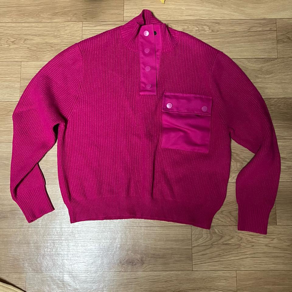 Zara 자라 마젠타 핑크 컬러 반폴라 니트