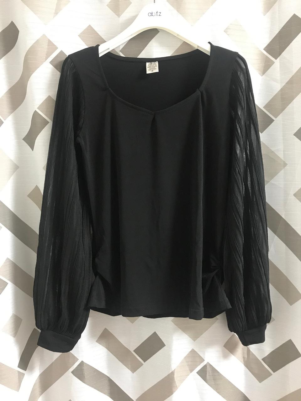 벌룬 소매 블라우스