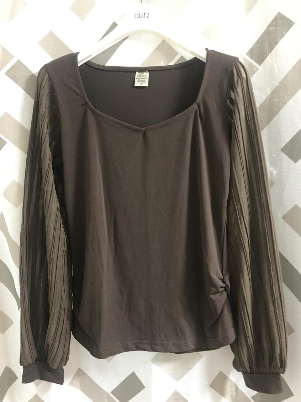 벌룬 소매 블라우스