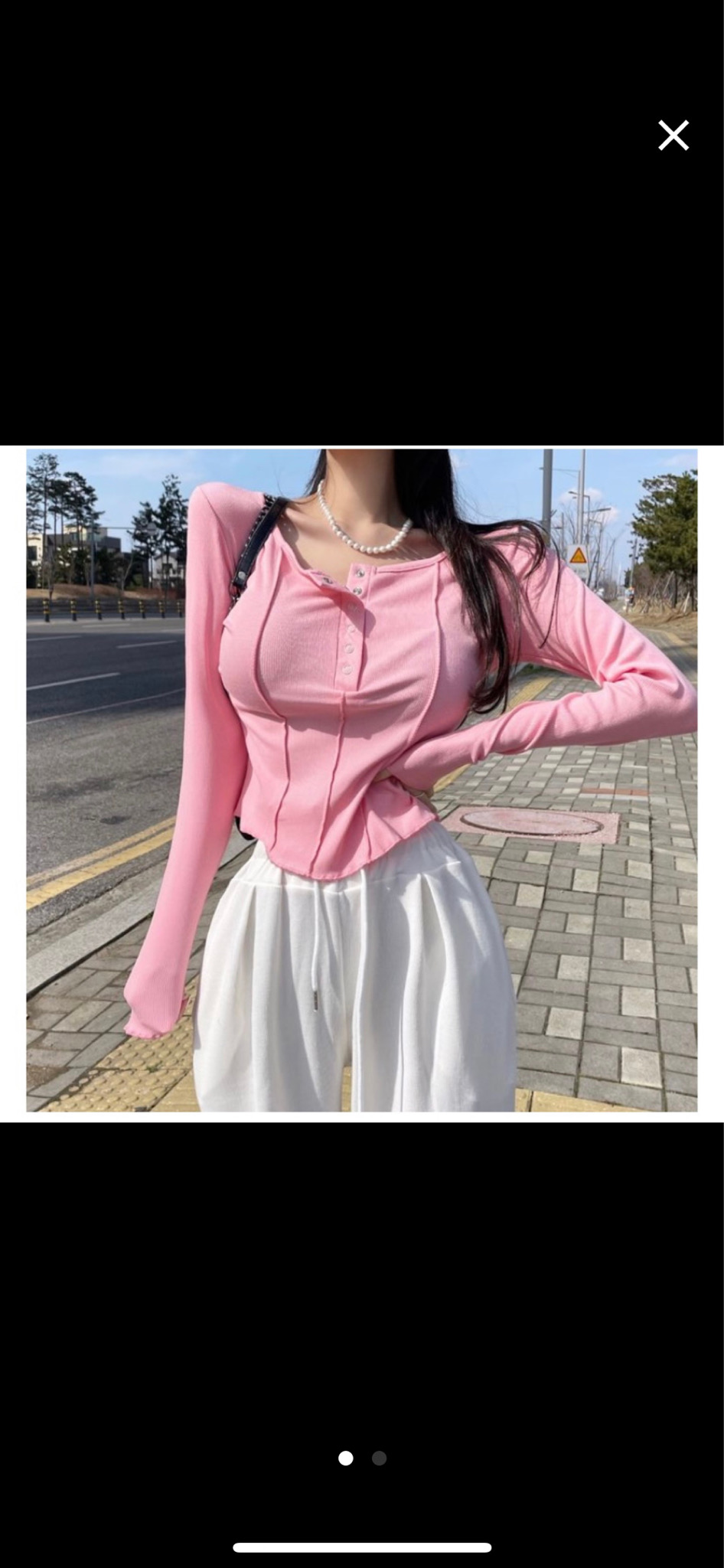 버클단추 긴팔티