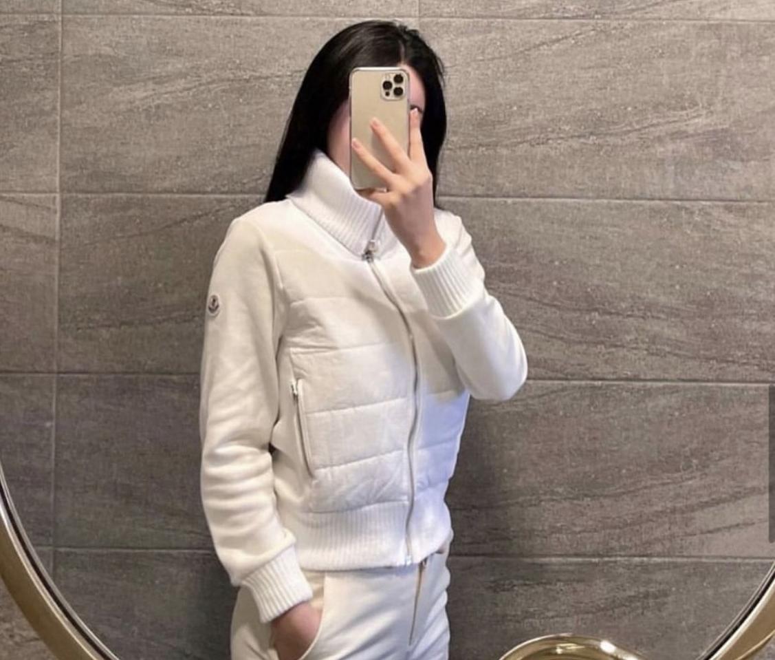 카라 니트 패딩 집업