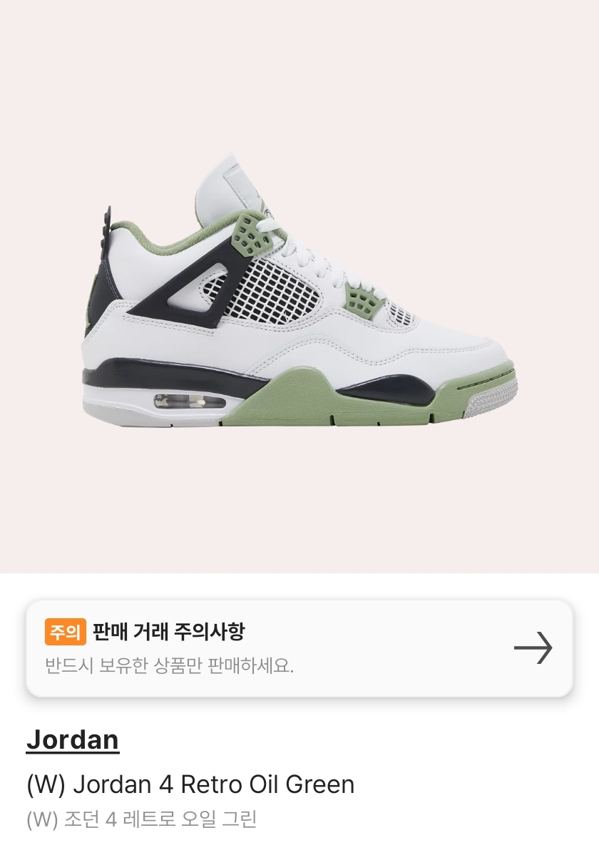 조던4 오일그린 270 사이즈