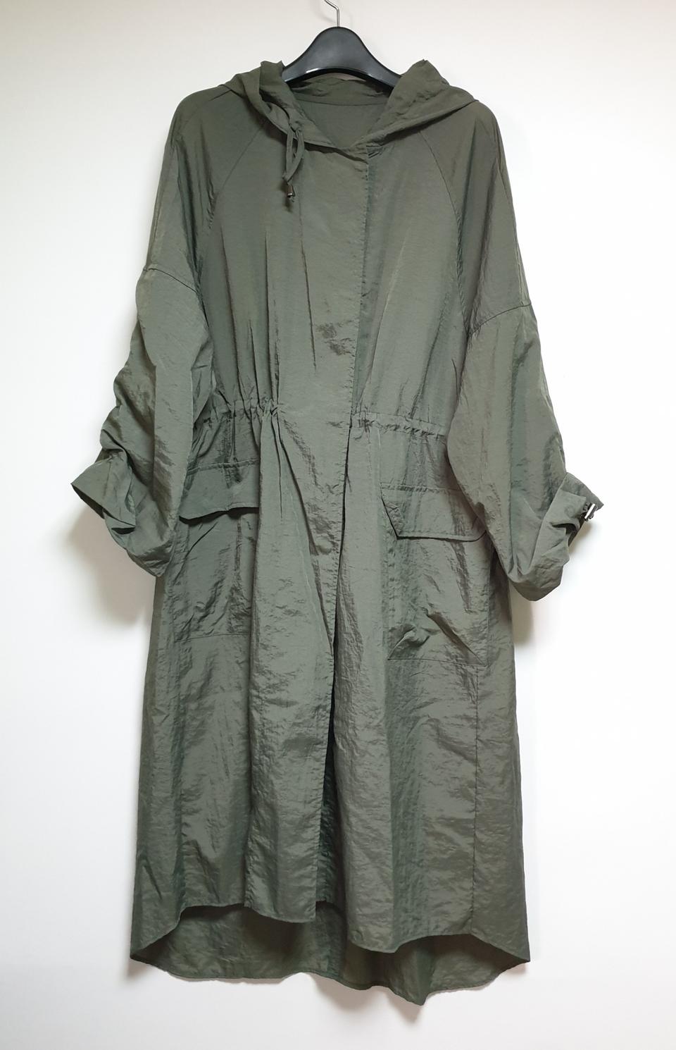 후드바람막이롱점퍼