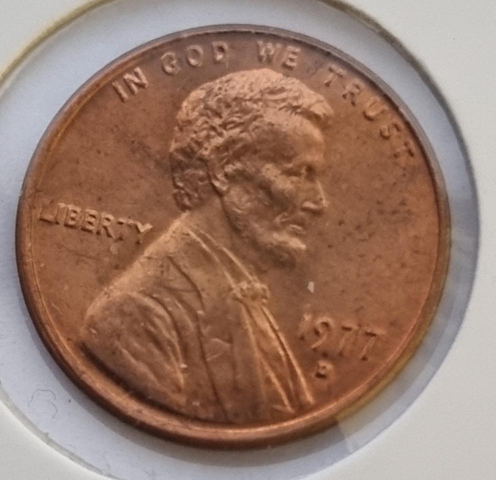 링컨 1센트 1977_D 년도 준미사용 페니