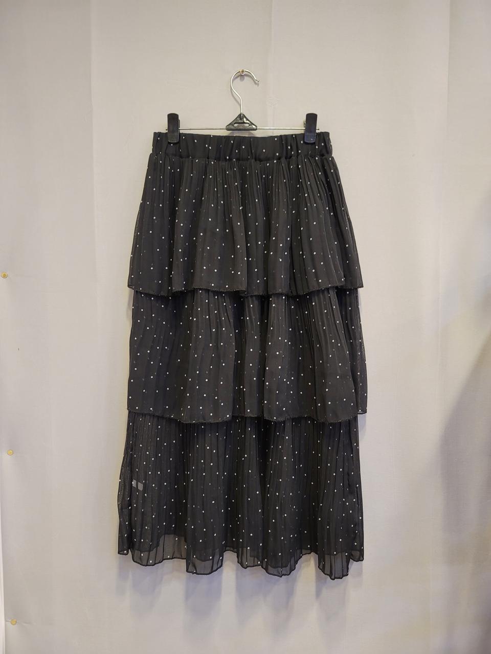 땡땡이 캉캉 쉬폰 밴딩 여름 스커트 택포