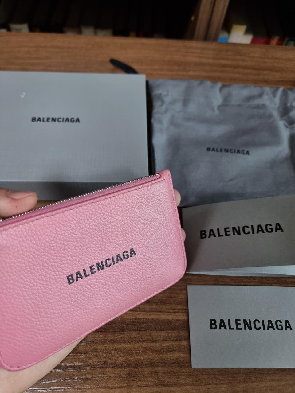 [풀구성] 발렌시아가 에브리데이 핑크 지퍼 카드지갑