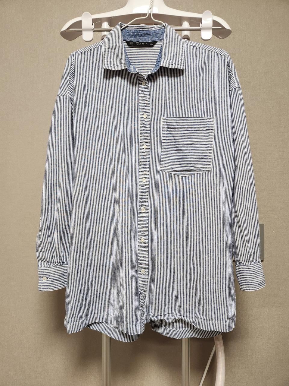 Zara 자라 스트라이프 롱 셔츠 xs