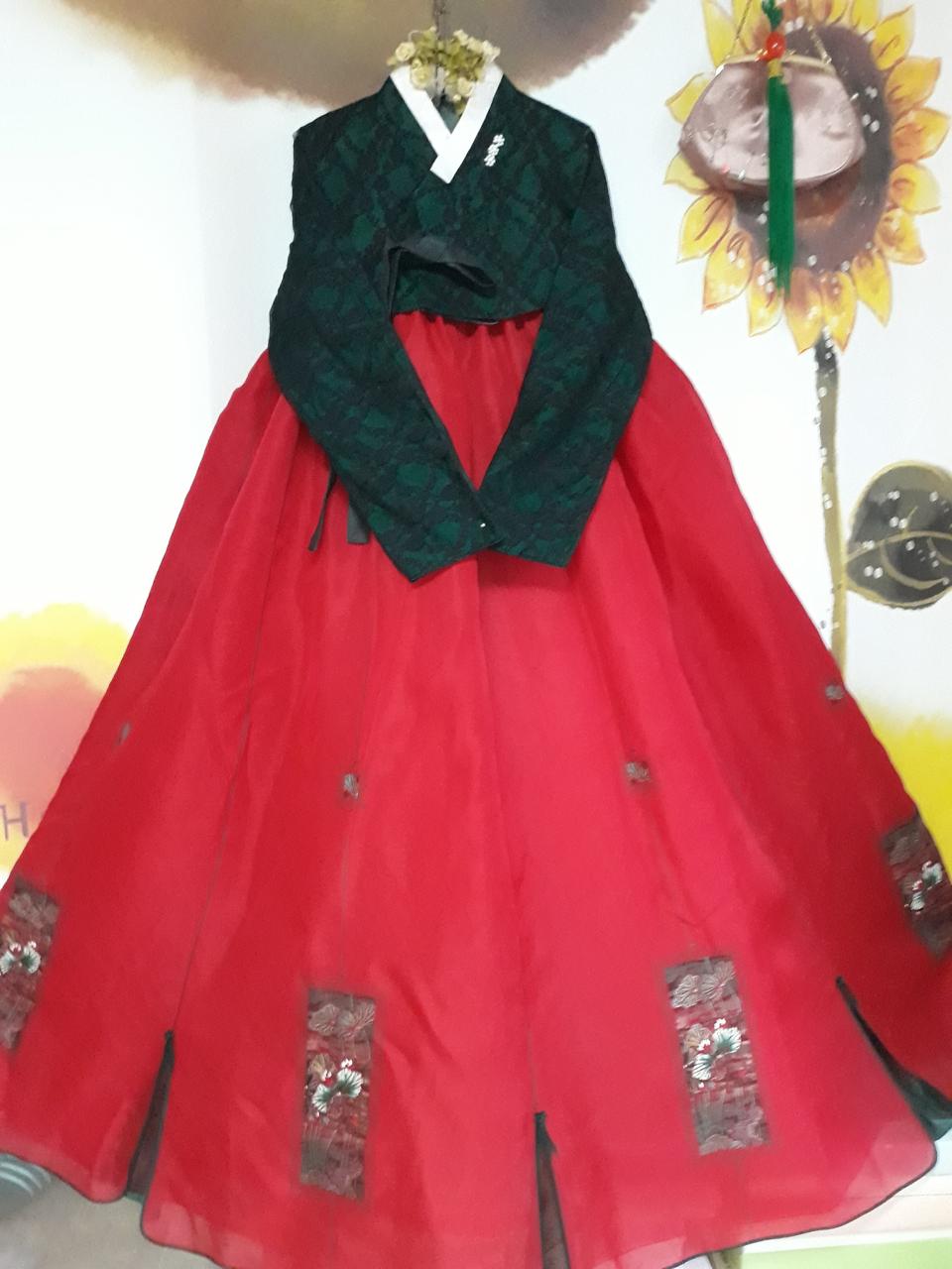 새제품급♡레이스 저고리 본견실크 여성한복55~66~77